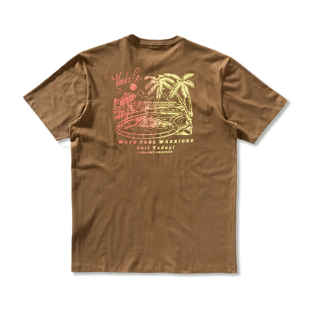 Camiseta Vissla Wave Pool Warriors Marrom Manga Curta