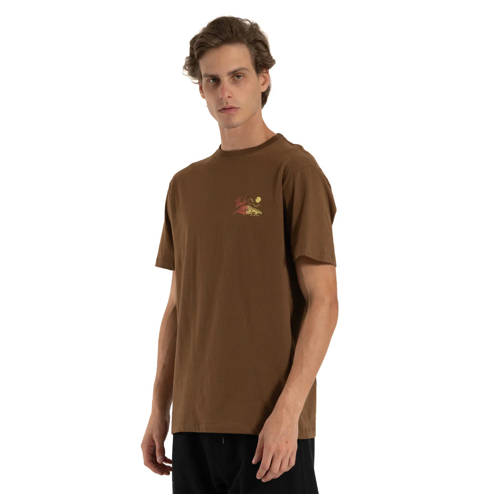 Camiseta Vissla Wave Pool Warriors Marrom Manga Curta