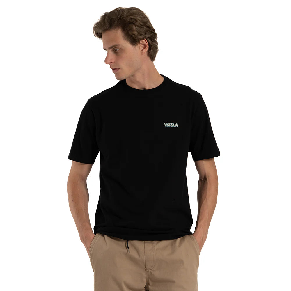 Camiseta Vissla Cutting Edge Preta Manga Curta