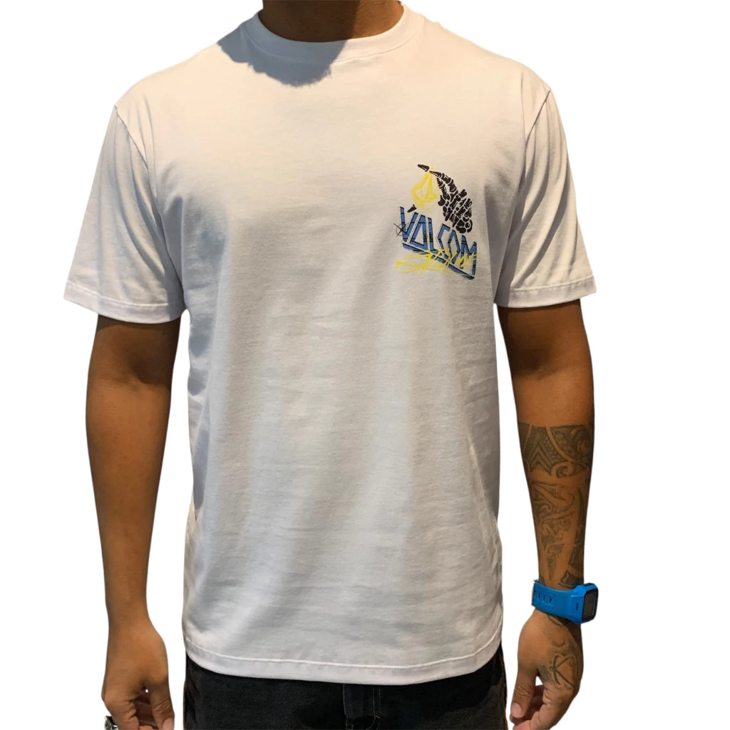 CAMISETA VOLCOM DROPPED BRANCA