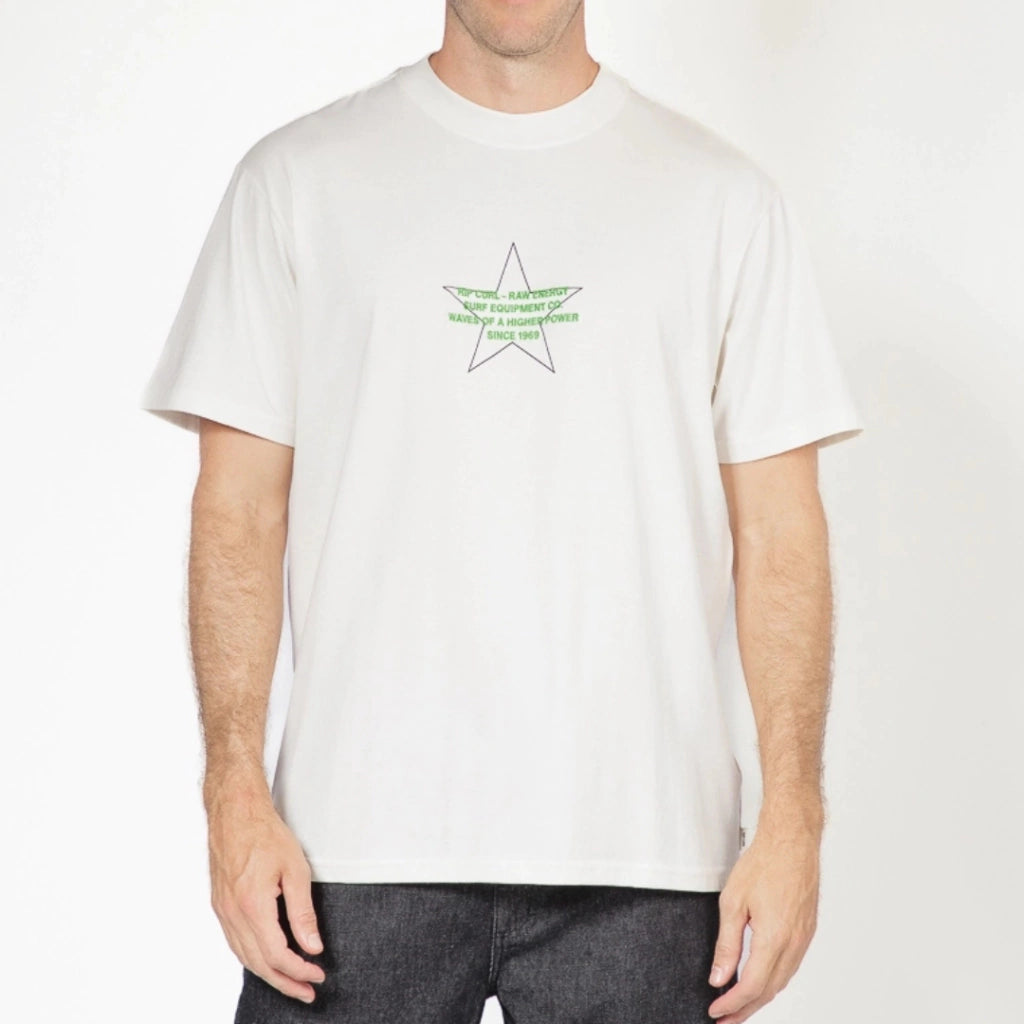 Camiseta Raw Energy Higher Star Off White Oversized