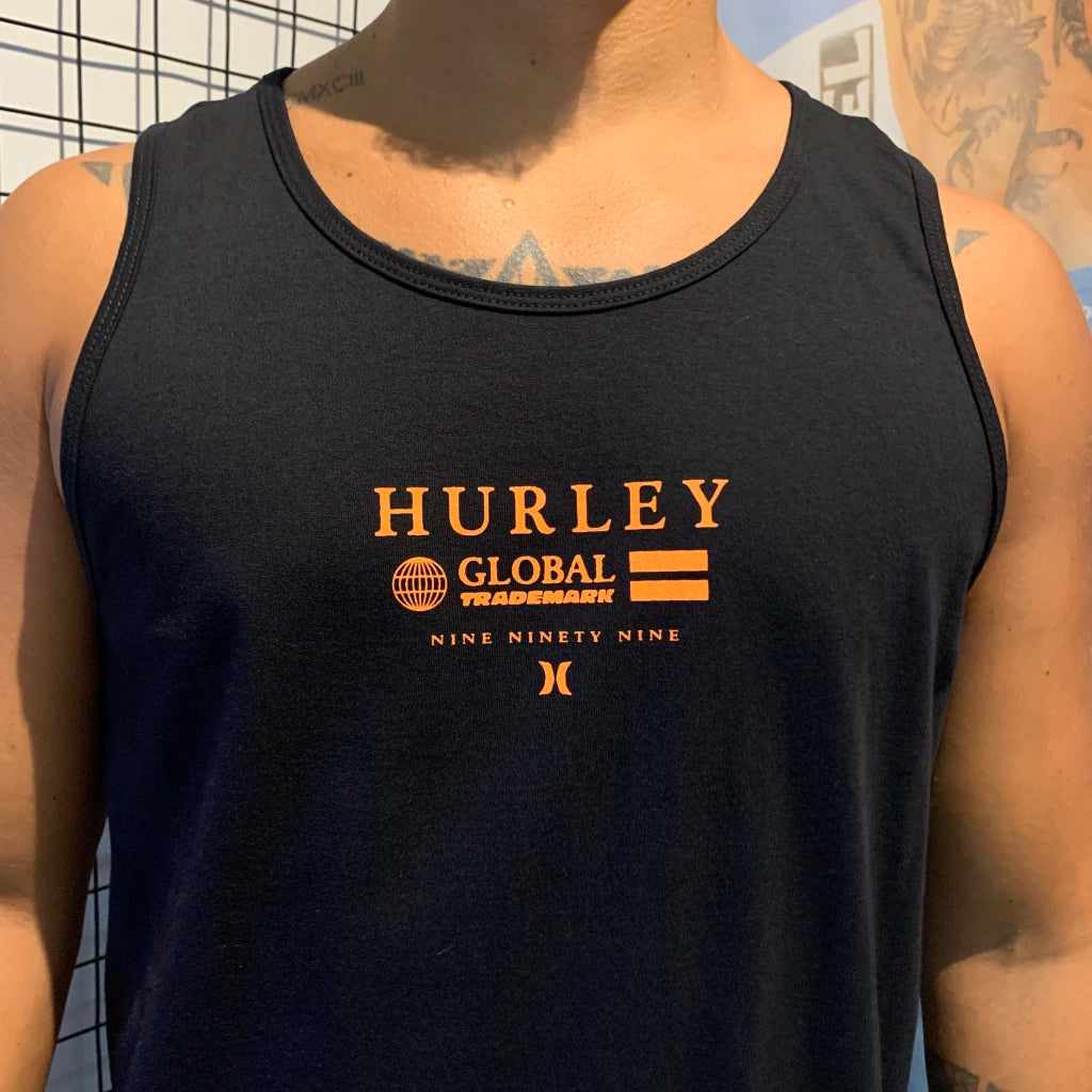 Regata Preta De Algodão Hurley Globo